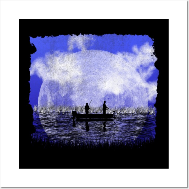 Night Fishing - Purple Hue Wall Art by MerlinArt